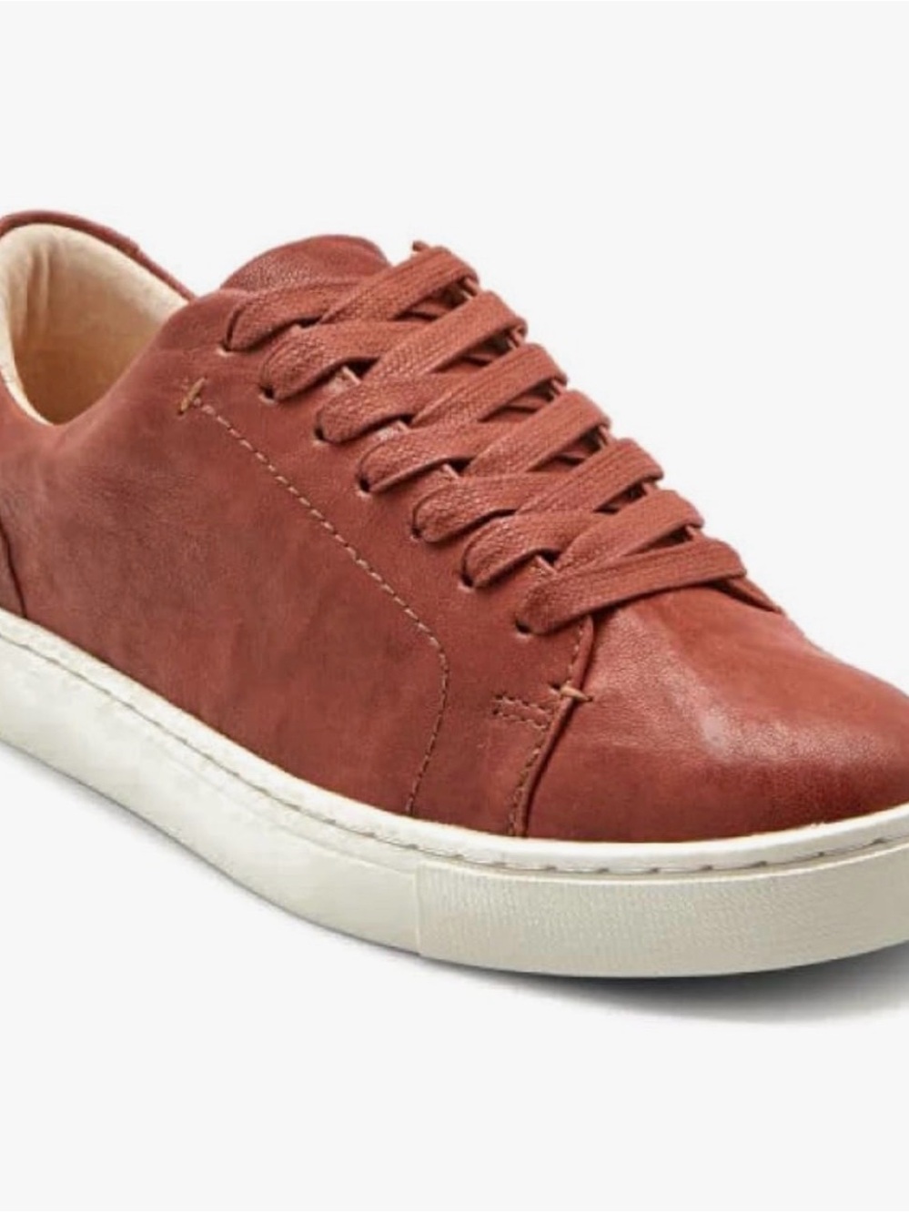 Frye Ivy Low Lace Women's Leather Sneakers in Cognac